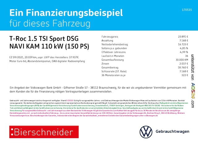 Volkswagen T-Roc 1.5 TSI DSG Sport