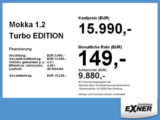 Opel Mokka 1.2 Turbo Edition Turbo