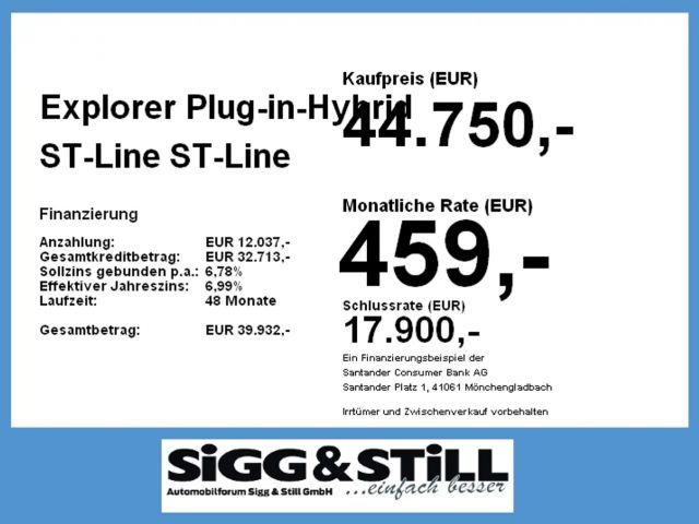 Ford Explorer Plug in Hybrid ST Line