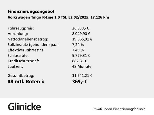 Volkswagen Taigo 1.0 TSI DSG R-Line
