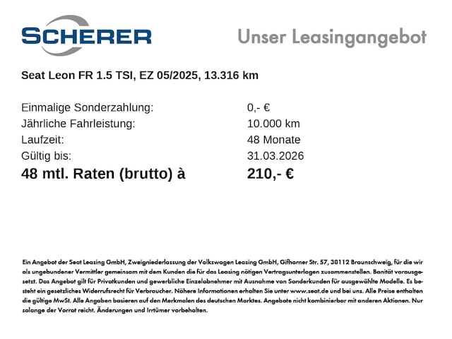 Seat Leon 1.5 TSI FR-lijn