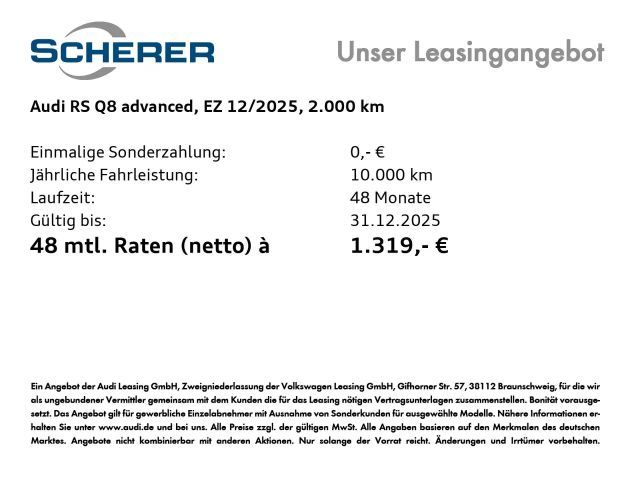 Audi RS Q8 Pano * Massage-Sitze * B&O Advanced * Head