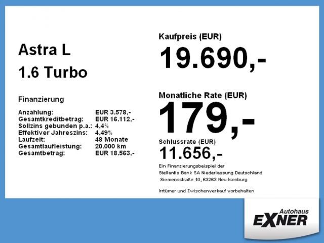 Opel Astra 1.6 Turbo Business Turbo