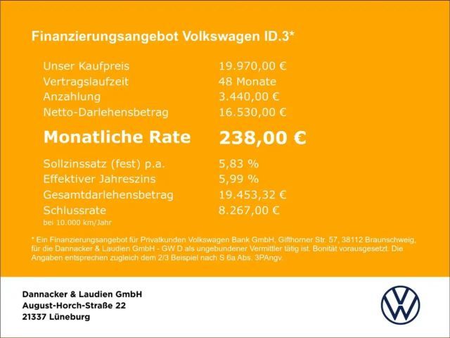 Volkswagen ID.3 55 kWh Performance Pure