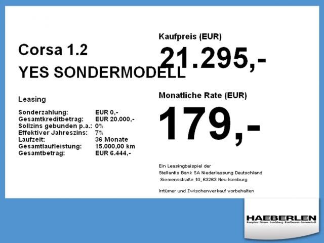 Opel Corsa 1.2 YES SONDERMODELL APPLE*SHZ+LHZ*PDC