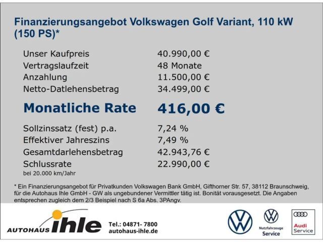 Volkswagen Golf DSG Golf VIII Style Variant