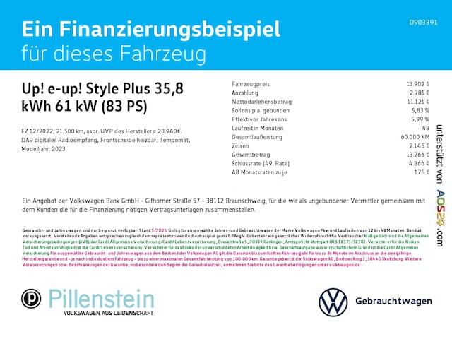 Volkswagen e-up! Plus Style