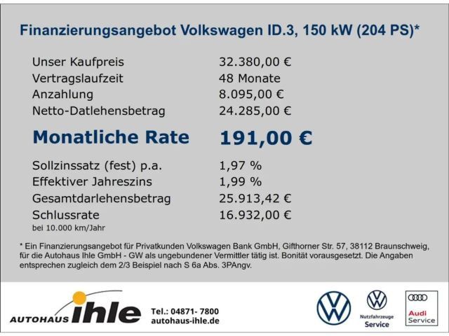 Volkswagen ID.3 58 KWh Performance Pro