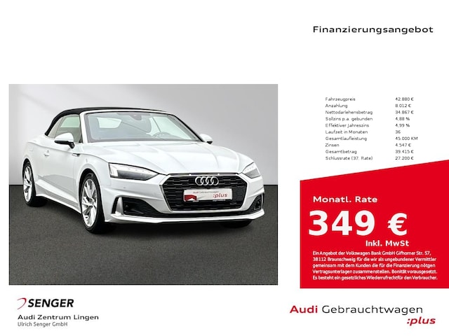 Audi A5 40 TFSI Cabriolet S-Tronic