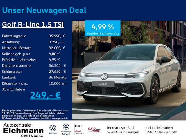 Volkswagen Golf Golf 1,5     R-L  BT110eTSID7F