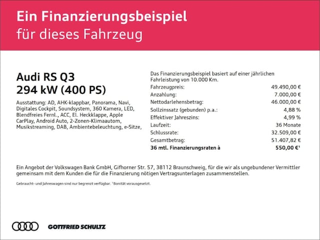 Audi RS Q3 Quattro S-Tronic Sportback